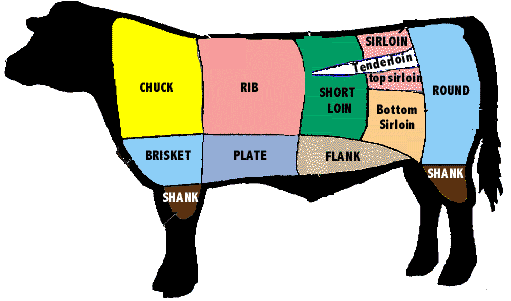 chart of cuts of beef