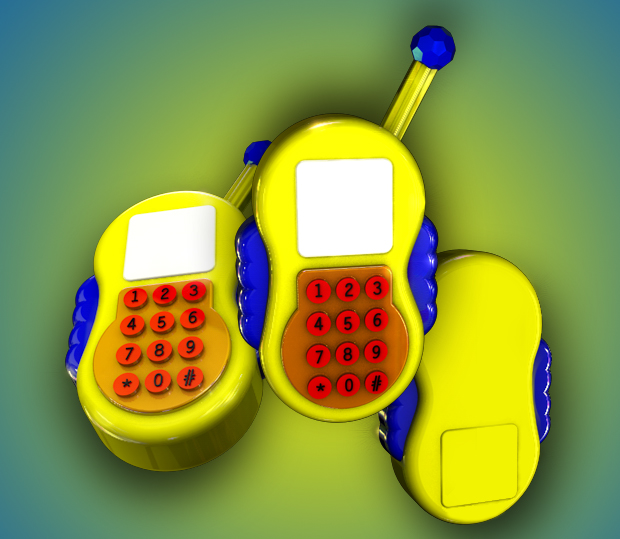 3 yellow baby cell phones